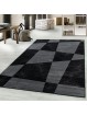 Short pile carpet, living room carpet, modern shapes, pattern, pile, soft, black
