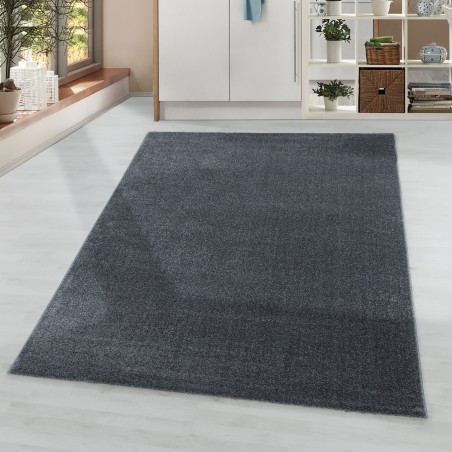 Living room rug, short pile, design rug, plain colors, soft pile, plain grey