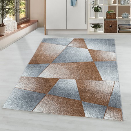 Tappeto a pelo corto tappeto da soggiorno design astratto geometrico Terra