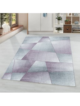 Tappeto a pelo corto tappeto da soggiorno design astratto geometrico viola