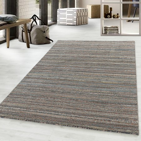 Short pile rug living room rug grace lines design brown