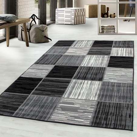 Short pile carpet living room carpet modern check tile pattern pile black