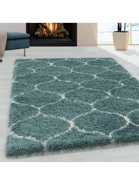 Woonkamer tapijt ontwerp hoogpolig tapijt patroon tegel tegel jacquard blauw