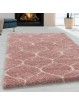 Wohnzimmerteppich Design Hochflor Teppich Muster Kachel Tile Jacquard Rose