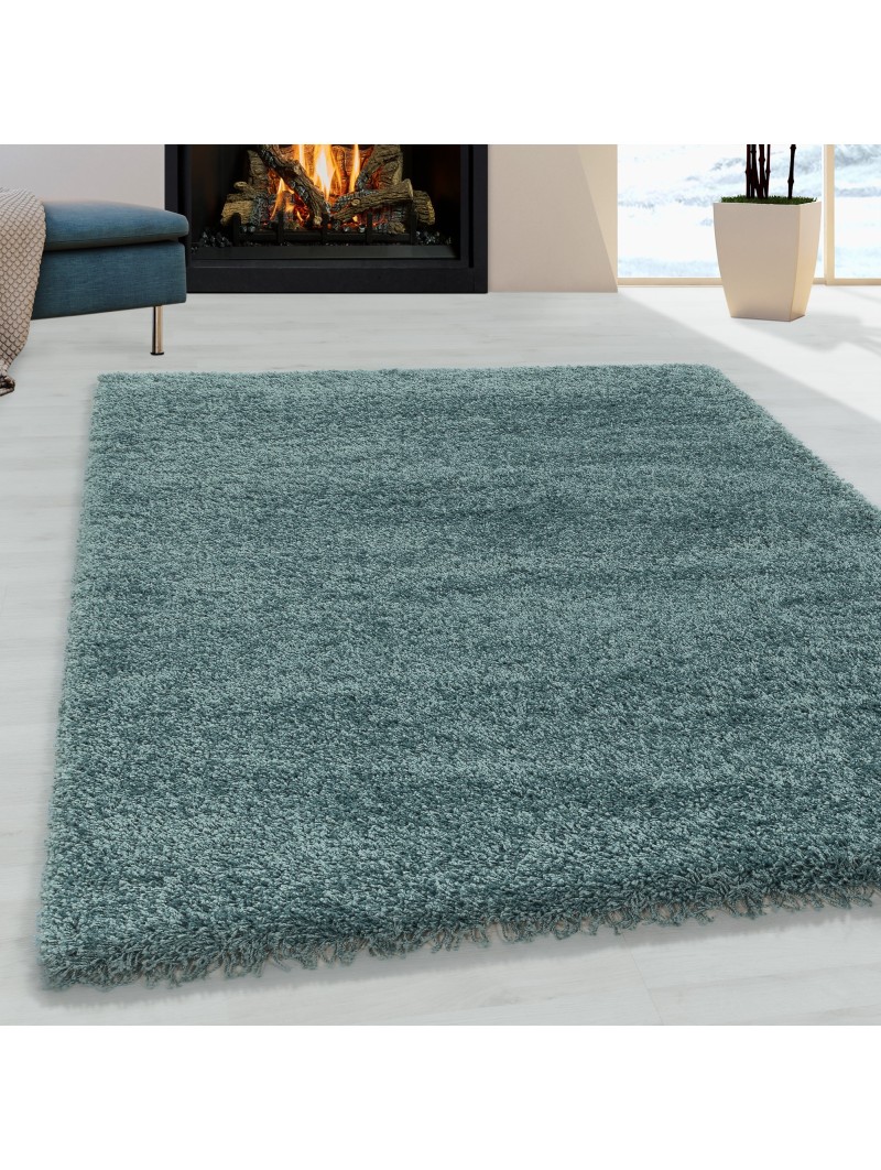Living room carpet high pile shaggy carpet bedroom pile super soft aqua