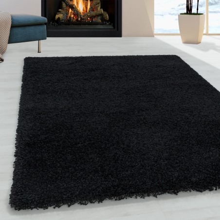 Living room carpet high pile shaggy carpet bedroom pile super soft black