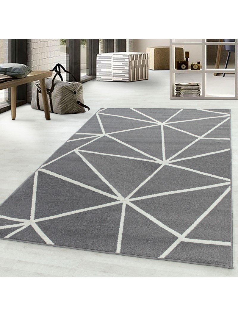 Short pile carpet living room carpet modern triangle pattern pile soft grey