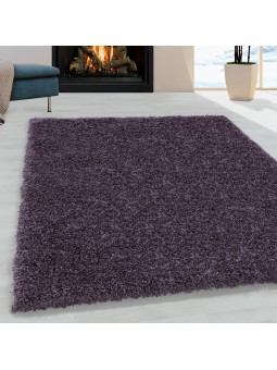 Tapis de salon à poils longs tapis shaggy chambre pile super doux violet
