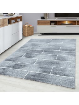 Designer carpet modern short pile stone wall look stone wall gray white