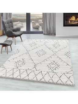 Woonkamertapijt CASA laagpolig tapijt Berberstijl patroon crème
