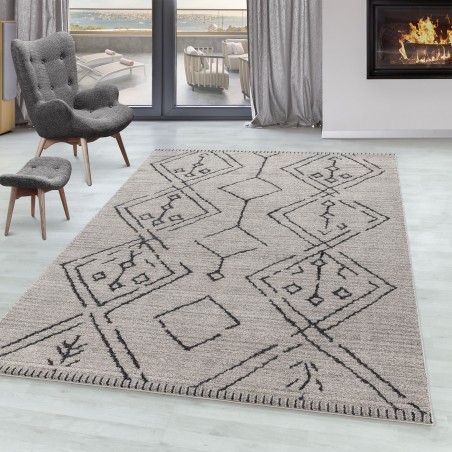 Living room carpet CASA short pile carpet Berber style pattern traditional