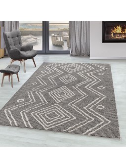 Wohnzimmer Teppich CASA Kurzflor Teppich Berber Stil Muster Modern