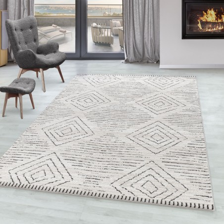 Woonkamertapijt CASA laagpolig tapijt Berberstijl look