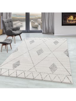 Living room carpet CASA short pile carpet Berber style pattern rhombus