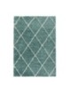 Gebetsteppich Design Hochflor Teppich Muster Raute Flor Weich Farbe Blau