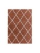 Gebetsteppich Design Hochflor Teppich Muster Raute Flor Weich Farbe Terra