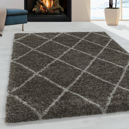 Living room carpet design high pile carpet pattern diamond pile soft color taupe