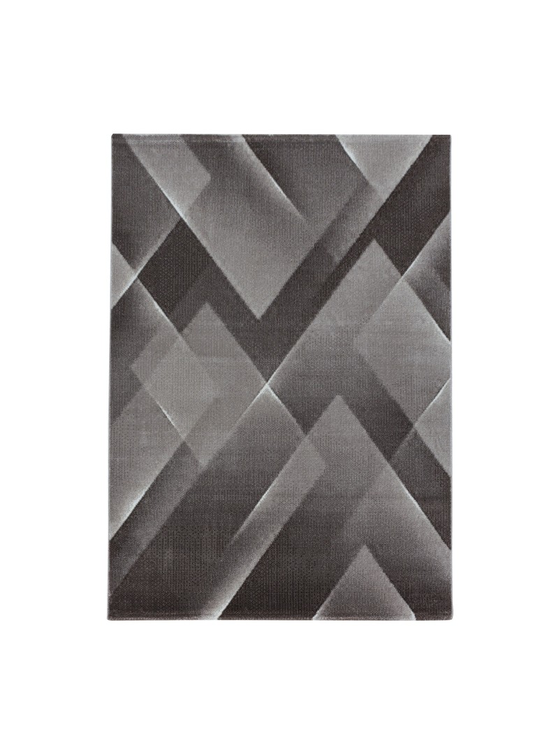 Tapis de prière 3-D motif triangle poil doux marron