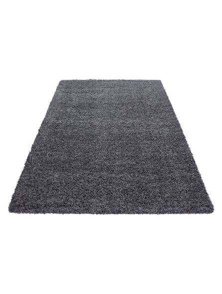 Prayer rug Shaggy plain color pile height 5cm grey
