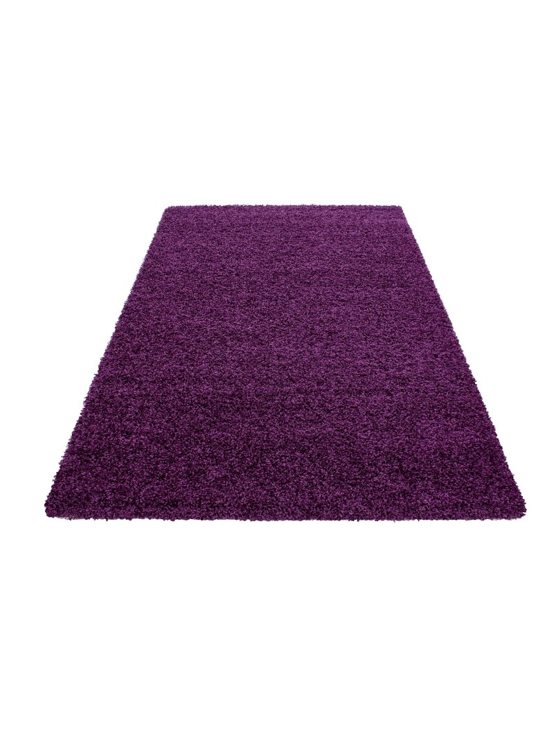 Prayer rug Shaggy plain color pile height 5cm lilac