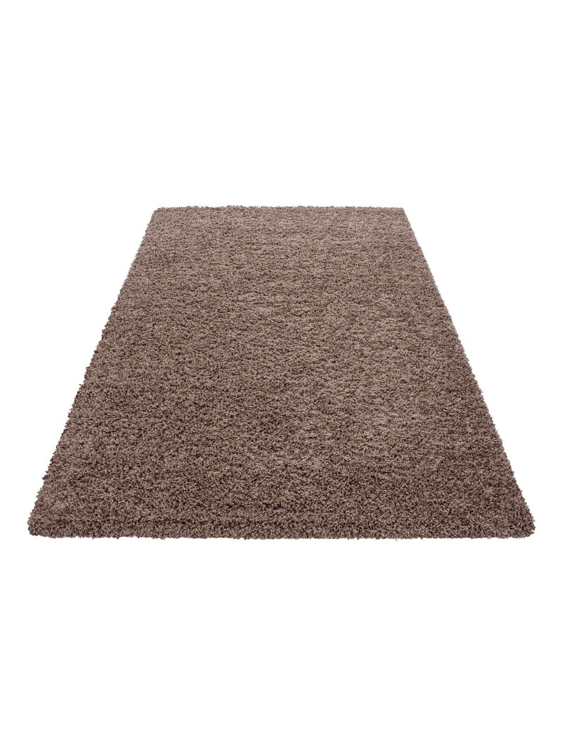 Prayer rug Shaggy plain color pile height 5cm mocha