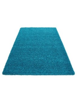 Prayer rug Shaggy plain color pile height 5cm turquoise