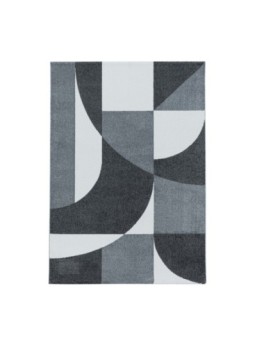 Gebetsteppich Kurzflor Design Zipcode Muster Abstrakt Grau