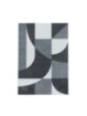 Gebetsteppich Kurzflor Design Zipcode Muster Abstrakt Grau