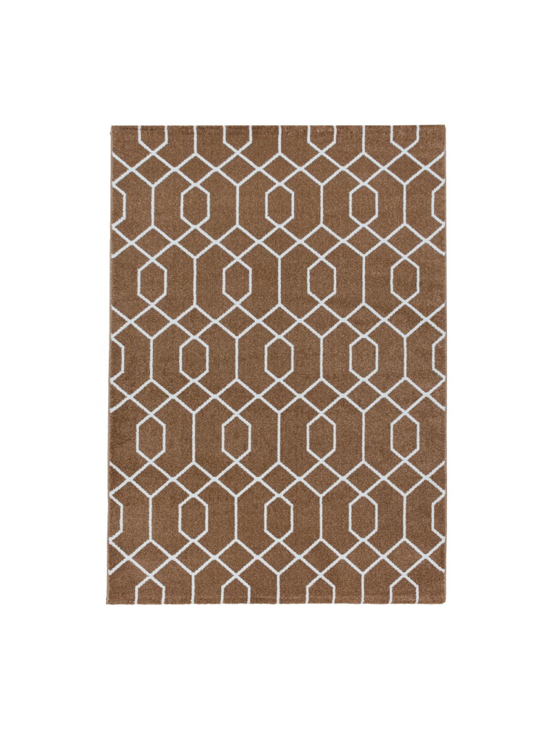 Prayer rug short pile cable design plait pattern lines copper