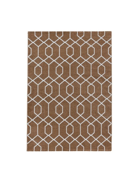 Prayer rug short pile cable design plait pattern lines copper