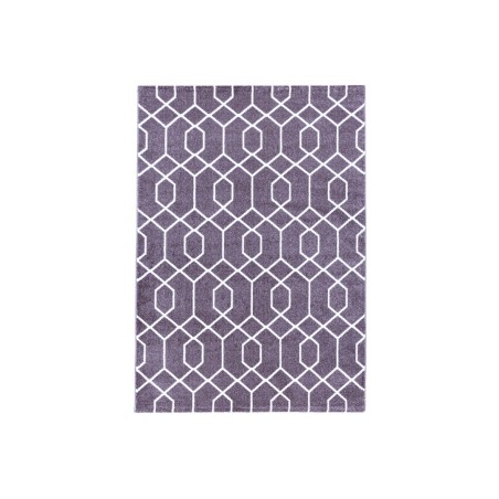 Gebetsteppich Kurzflor Cable Design Zopf Linien Violet