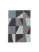 Tapis de Prière Poils Ras Design Code Postal Triangle Trapèze Bleu