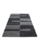 Gebedskleed hoogpolig ruitpatroon 30 mm poolhoogte grijs lichtgrijs