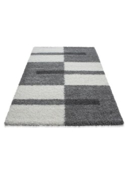 Tappeto da preghiera, tappeto a pelo lungo, altezza pelo 3 cm, grigio-bianco-grigio chiaro