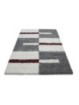 Gebedskleed, hoogpolig vloerkleed, poolhoogte 3cm, grijs-wit-rood