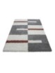 Tappeto da preghiera, tappeto a pelo lungo, altezza pelo 3 cm, grigio-bianco-terracotta