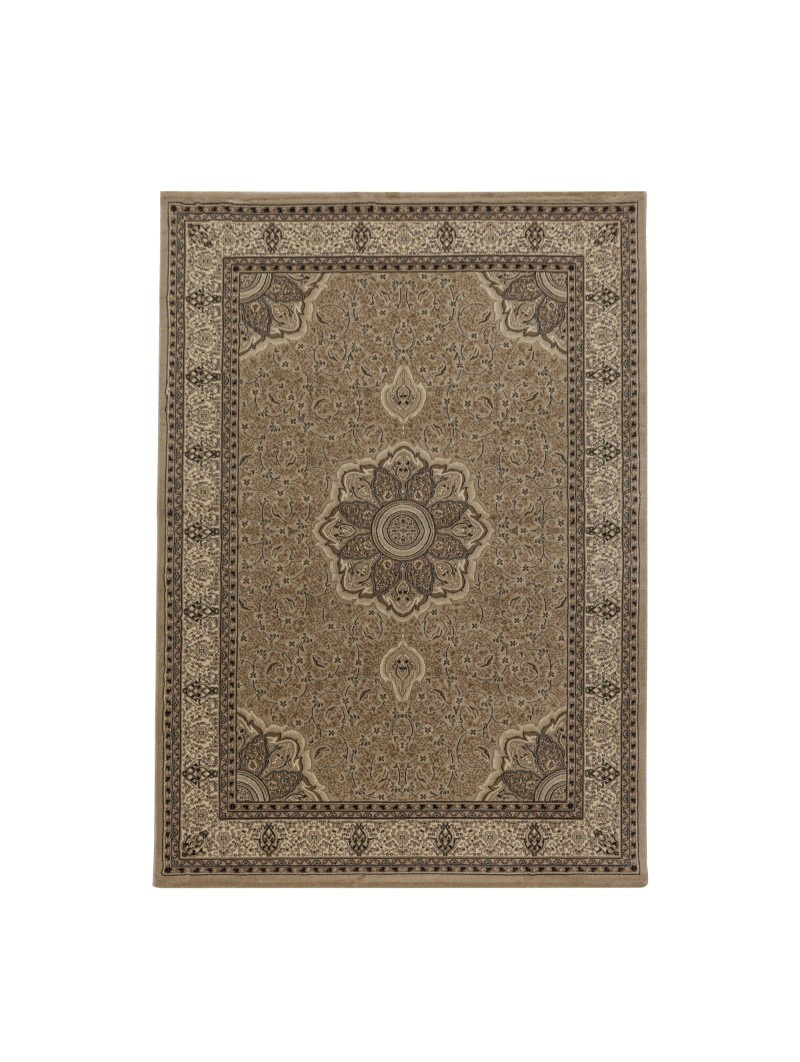Prayer rug Oriental carpet classic ornament border beige
