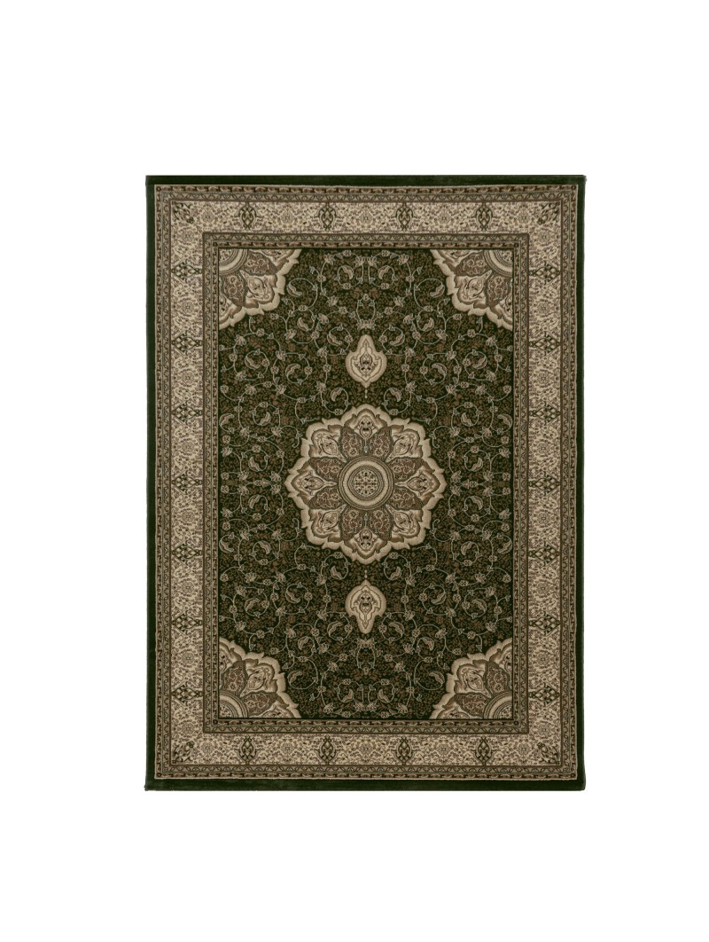 Tappeto da preghiera, tappeto orientale, classico, ornamenti, bordo, verde