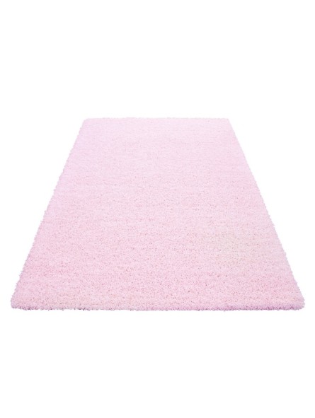 Prayer rug Shaggy carpet pile height 3cm unicolor pink