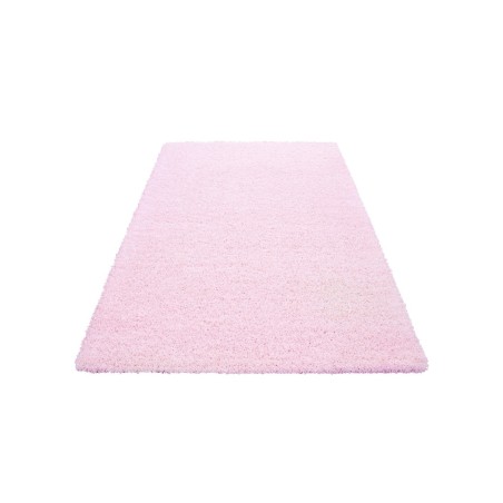 Tapis de prière Shaggy tapis hauteur de poils 3cm rose unicolore