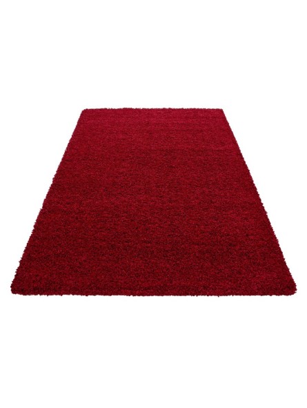 Gebetsteppich Shaggy Teppich Florhöhe 3cm unifarbe Rot