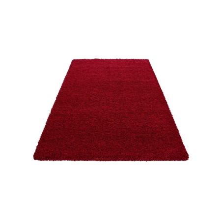 Gebetsteppich Shaggy Teppich Florhöhe 3cm unifarbe Rot