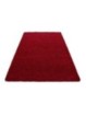 Tapis de prière shaggy, hauteur des poils 3 cm, rouge uni