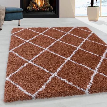 Living room carpet design high pile carpet pattern diamond pile soft color terra