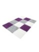 Prayer rug Shaggy Checkered Purple White Grey