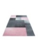 Gebetsteppich Karo Block muster Grau Pink Weiß
