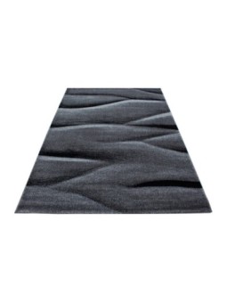 Prayer Rug Abstract Waves Pattern Gray Black