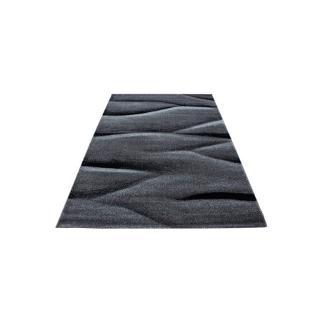 Prayer Rug Abstract Waves Pattern Gray Black