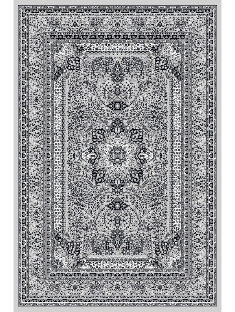 Gebetsteppich Traditional Webteppich Schwarz Grau Weiß