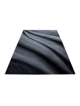 Tapis de prière abstract waves optics noir gris chiné